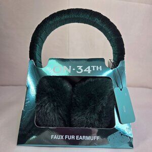 NWT On 34th Women's Green Faux Fur Earmuffs